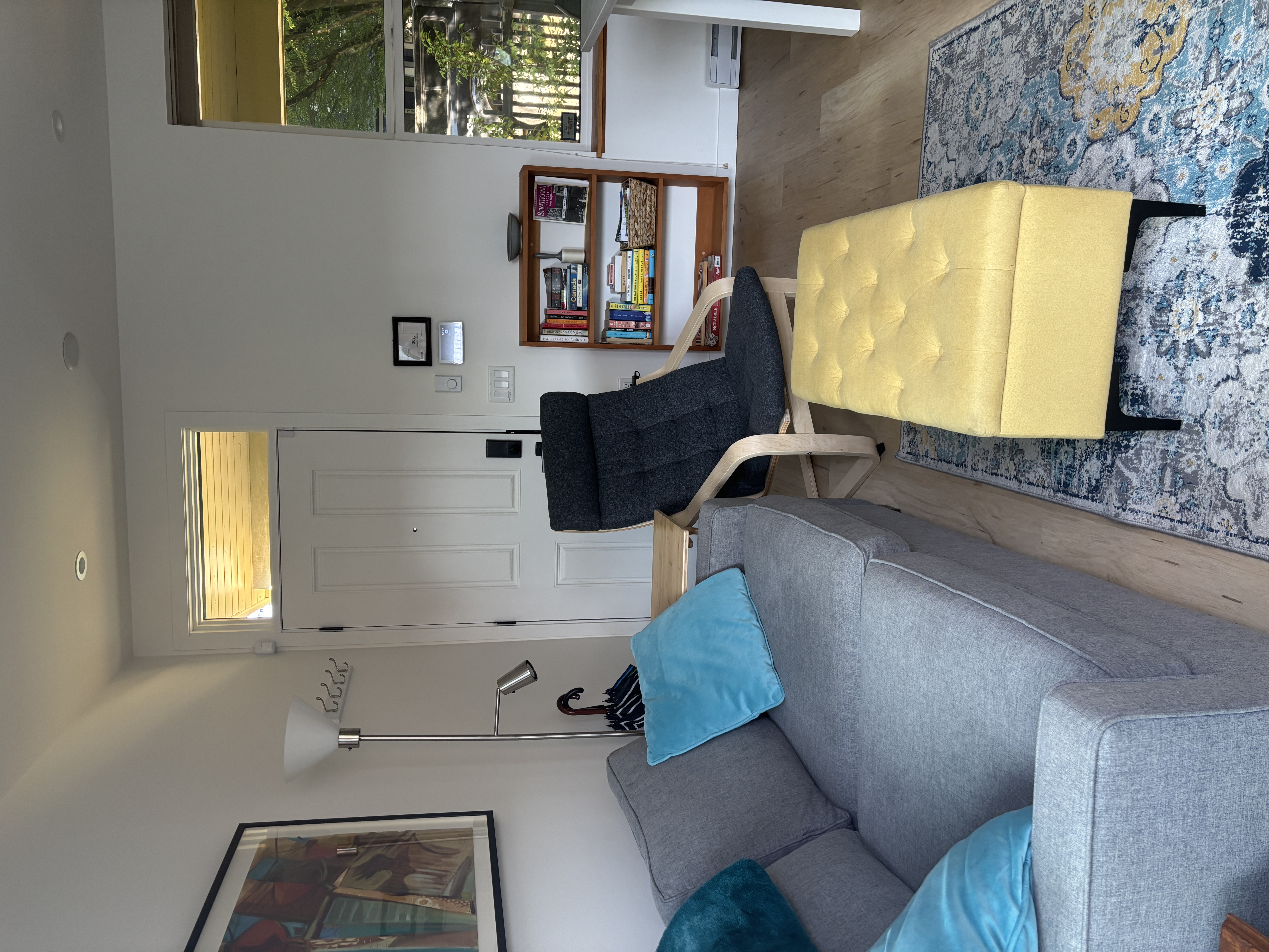 Living room with sofa and reading chair